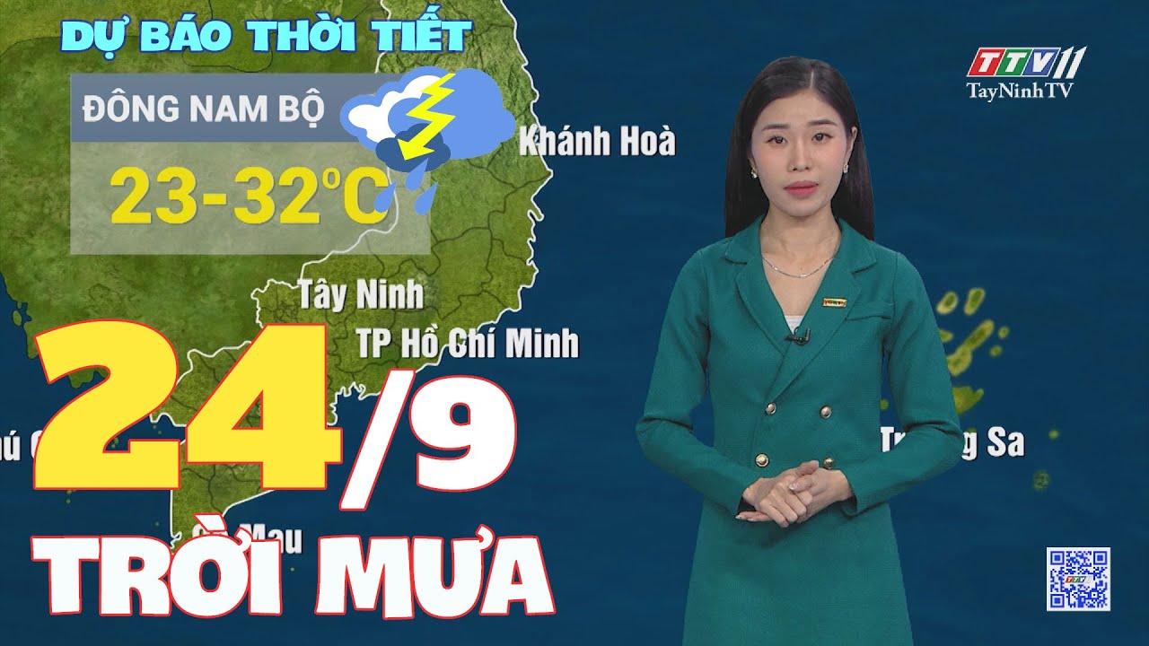 Bản tin thời tiết 24-9-2024 | TayNinhTVENT